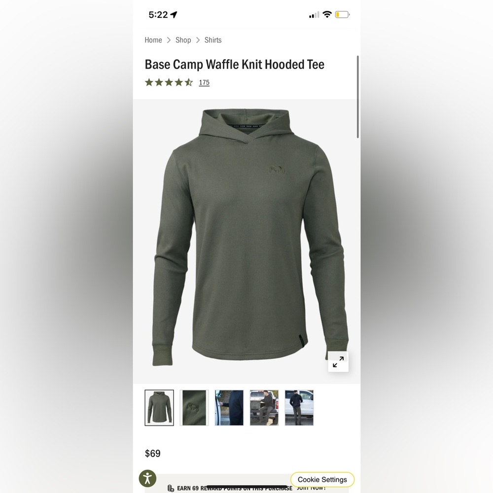 KUIU Base Camp Waffle Knit Hooded Tee